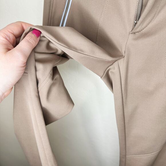 NWOT Bogner Gele Tan Khaki Mid Rise Embroidered Slim Straight Leg Golf Pants 4 - Picture 7 of 16